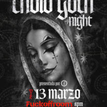 Flyer de Cholo Goth Night con Prayers